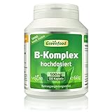 B-Komplex 50, hochdosiert, 120 Kapseln - alle Vitamine der B-Gruppe. Für Nerven- und Imunsystem (B6), Energie (B12), Haut und Haare (B7). OHNE künstliche Zusätze. Ohne Gentechnik. Vegan.