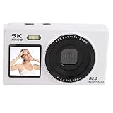 Annadue Digitalkamera, 5 Km 80 MP Dual -Screens Kamera mit 18x ​​digitalem Zoom, Kompakte Vlogging -Kamera für Jugendliche, Jugendliche, AF -Autofokus mit 32 -GB -Karte (White)