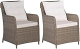 Emmtore 2X Gartensessel Poly Rattan Gartenstuhl Stuhl Sessel Stühle Gartenmöbel