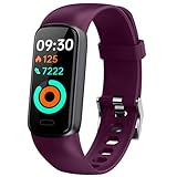 Runlio Fitness Tracker Smart Watch with Heart Rate Blood Oxygen, IP68 Waterproof Activity Trackers with Sleep Monitor, Steps Calorie Fitness Watch Pedometer for Android Phones iPhone,Pale Purple
