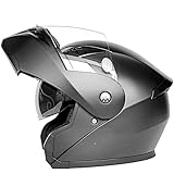 BDBLFLTZ Modularer Integralhelm für Motorradfahrer mit Doppelvisier und Mehreren Belüftungsöffnungen, DOT/ECE-zugelassener Klapphelm für Männer und Frauen, Motorrad-Moped-Rollerhelm C,XXL(63-64cm)