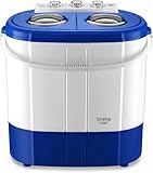briebe Camp Mini-Waschmaschine, tragbar, mit Schleudern, Camping, Kapazität 3 kg, ideal für Reisen, Wohnwagen, Wohnmobil, 2 Fächer, Toplader, keine Installation