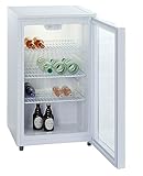 PKM GKS102 Glastür-Kühlschrank | Getränkekühlschrank | Flaschenkühlschrank | 102 Liter | 85 cm hoch | Wechselbarer Türanschlag | Höhenverstellbare Füße | 42 dB
