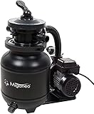 Miganeo Sandfilteranlage Speed Clean Dynamic 7000 - Schwarz | Pumpenleistung 6.300 l/h | Filterleistung 4.500 l/h | bis 19.000 Liter | 250 Watt