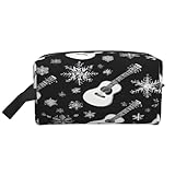 Große Reise-Kulturbeutel mit Gitarrenmuster-Druck, 600D-Oxford-Gewebe, Schaumstoffpolsterung, Fitness- und Wochenendausflug-Organizer