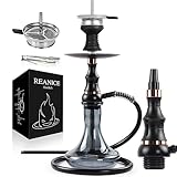 REANICE 21' Shisha Set 1 Schlauch Premium Dickglas Shisha Kit mit Shisha Zubehör (Schwarz)