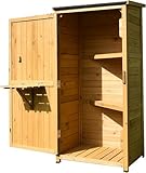 Outdoor-Aufbewahrungsschränke, Garten, Holzschuppen, Balkon, Werkzeugschränke, Innenhof, regendicht, Aufbewahrungsschrank, Grün, 65 x 47 x 142 cm