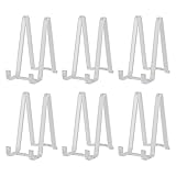 Tellerständer Kunststoff - Bilderständer Tellerhalter Ständer fur Präsentation - Plastik Staffelei Aufsteller Bilder | Teller | Bücher | Bilderrahmen | Tischkunst Display - 15 cm - 6 Stück