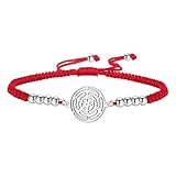 Amaxer Geflochtenes Seil Armband mit Hekatenrad Symbol für Damen - Verstellbares geflochtenes Bettelarmband aus Edelstahl, Grand, Edelstahl, Kein Edelstein