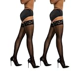 LIURFLNC 2 Paar Halterlose Strümpfe für Damen, Sexy Mit Rutschfestem Silicone für Valentinstag Halloween Themenpartys