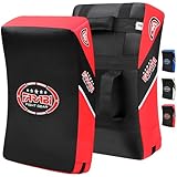Farabi Sports schlagpolster MMA Muay Thai schlagkissen Kampfsport Hook & Jab Kick pad Training Target pratzen Kickboxen Strike Kick Pads x 1 Einheit (Black Red)