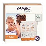 Bambo Nature Baby-Sonnencreme mit LSF50 | Vorratspackung 6x100 ml| Hoher UVA/UVB-Schutz, Sonnenschutzmittel für Kinder | Wasserfest & Dermatologisch getestet | Vegan, nicht-klebrige Formel