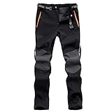 7VSTOHS Herren Softshell Fleece Winter Wanderhose Wasserdicht Winddicht atmungsaktiv Warme Outdoor Klettern Skifahren Jagd Walking Hosen für Winter/Herbst/Frühling