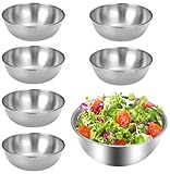 Chingcoo Edelstahl Schüssel, Salatschüssel 6er Set, Edelstahlschüssel, Edelstahl Schüssel Salatschüssel Set, Vielseitige Schüsseln für Salat, Obst, Dessert, Suppe, Müsli (6 Stück - Ø 17cm)