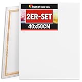 Zenacolor Leinwand Zum Bemalen 40x50 - Set aus 2 Canvas 40x50 - Geeignet für alle Arten von Farben auf Leinwänden