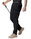 NATUVENIX Wanderhose Herren Outdoor Hosen für Herren Trekkinghose Leichte Cargohose Sommer Taktische Hose Arbeitshosen Männer Stretch
