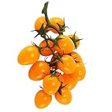 GMMH Deko Cherry Tomaten im Bund Kunstobst Kunstgemüse Künstliches Obst Gemüse Dekoration, Realistische Kirschtomaten Faux (Orange)