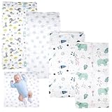 SPORWAY 4 Stück 70x70cm Spucktücher Baby: Baby Mullwindeln, Stoffwindeln, Atmungsaktiv Mullwindeln, Puckdecke, Stückweiche Mulltücher, aus 100% Baumwolle,Weich, Saugfähig für Jungen & Mädchen