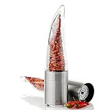AdHoc MP203 Pepe Chilischneider – manuelle Chilimühle mit Edelstahl-SchneidWerk | Gewürzmühle für getrocknete Chilischoten | kompakter Chili Zerkleinerer | Handmühle für Küche & als Geschenkidee