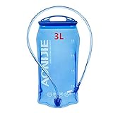 AONIJIE Faltbare 1L/ 1.5L/ 2L/3L Trinkblasen Wasserbeutel PEVA Hydratation Blasen für Camping Wandern Reiten und Klettern (3L)