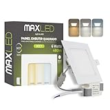 Maxled, Light is Led! 6W LED Einbaustrahler 230V, 120mm, 400LM Spots Deckenleuchte Dimmbar 3000K-6000K Warmweiß Neutralweiß Kaltweiß Ultra Flach Deckenspots Einbauleuchten Lochmass 110mm Aluminium