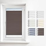 Estika Wabenplissee mit Bohren nach maß Verdunkelung und Thermo Plissee für Fenster in verschiedenen Breiten (30-129 cm) und Höhen (50-149 cm) Waben erhältlich mit Montagezubehör