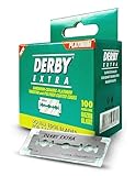 Derby Extra Zweischneidige Sicherheits-Rasierklingen, Pack mit 100 Klingen