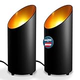 charlique® LED Uplight Spot (2 Stück) schwarz, 6W, Bodenstrahler, LED Bodenleuchte zur indirekten Beleuchtung, Bodenlampe innen mit GU10 LED Lampe 230V, warmes Licht mit 2700 Kelvin