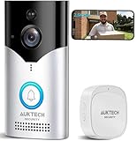 AUKTECH Türklingel mit Kamera, 4MP Video Türklingel Kabellos Akku mit Chime, 2.5K FHD Nachtsicht, PIR Bewegungssensor, Zwei-Wege-Audio, 2,4-GHz-WLAN – Sicherheit für Deine Haustür