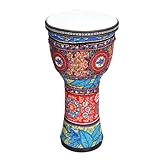BMOZRM Djembe Trommel Leichtgewichtige Afrikanische Bongo Drum 8,10 Zoll Bongo Buschtrommel Trommelfell Aus Ziegenhaut Handtrommeln Für Erwachsene Instrument(Large 8-inch B)