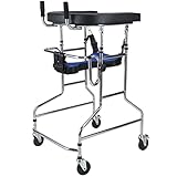 Generisch Upright Walker for Adults, Height-Adjustable Walking Aid with 4 Lockable Wheels, Seat Cushion, Designed for Comfort and Stability, Ideal for Mobility Support