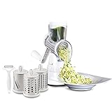 LIVINGTON Sumo Slicer Trommelreibe – Gemüseschneider, Gemüsehobel, Reibe & Parmesanreibe mit 3 Einsätzen