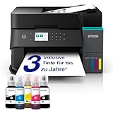 EcoTank ET-3950 A4-Multifunktionsdrucker mit Wi-Fi & AirPrint Tintentank, automatischem Dokumenteneinzug, beidseitigem Druck, Scannen & Kopieren, bis zu 3 Jahre Tinte im Lieferumfang enthalten