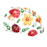 RIEODKFMHD 2 Packungen Arbeitskappen mit Knopf und Schweißband, Pfingstrosen, Blumen, Aquarell, botanisch, rosa, verstellbare Arbeitsmützen für Damen und Herren, Mehrfarbig 10, M/L