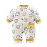 Neugeborenes Baby Mädchen Jungen Kalender Chinesisches Neujahr Tang Anzug Fleece gefüttert Langarm Winter Warm Strampler Overall Outfits Baby Mädchen Strampler (Yellow, 3-6 Months)