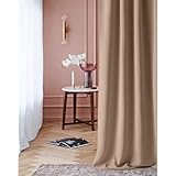 ROOM99 Vorhang mit Kräuselband Laurel 140 x 250 cm Breite x Höhe Verdunkelung Blickdicht Schiebegardinen Curtain Wohnzimmer Schlafzimmer für Schinensystem Beige, 1 Stück