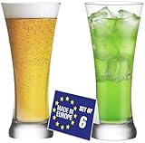 NORDIC SCHILLER Premium Biergläser 6er Set, 380ml 100% BLEI FREI Craft Bier Gläser Set, Bierglas, Beer Glasses, Bier Glas, Bierglaeser, Wassergläser, Longdrinkgläser, Saftglas