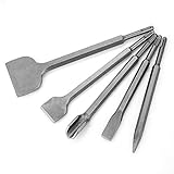 5-teiliges Meißel-Set SDS Plus, Länge 280 mm, 250 mm, 260 mm, 220 mm und 220 mm Meißel-Bit, mit Spitzmeißel, Flachmeißel, Fliesenmeißel, für Elektro-Schlagbohrmaschinen
