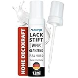 LICARGO Lackstift Weiß Glänzend 12ml – Perfekte Deckkraft und schnelle Trocknung - Professionelle Ergebnisse für Steinschläge - Weißer Lackstift Auto, Autolack Weiß, Emaille Reparaturset