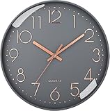 Lottogo Wanduhr, leise, Nicht tickend, Moderne Wanduhren, batteriebetrieben, für Wohnzimmer, Küche, Büro, Dekoration, 20,3 cm