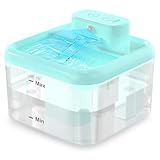 Katzenwasserbrunnen zum Trinken, 2L Kabelloser Katzenwasserbrunnen mit Bewegungsmelder, Batteriebetriebener Katzenbrunnen Ultra Leise Wasserbrunnen Katzenschüssel, Haustier Wasserbrunnen, Blau