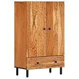 HEFZGDB Highboard 60x33x100 cm Massivholz Akazie Display Case Barschrank Vorratsschrank Küche Vitrinenschrank Wohnzimmer für Wohnstube Dessert Shop Café Speisesaal