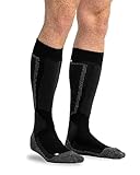 Snocks Thermo Skisocken Damen Herren mit gepolsterten Bereichen - Atmungsaktive Strümpfe für Wintersport - Wintersocken mit perfekter Passform und Wärmeisolierung - Gr. 43-46 - Farbe Schwarz