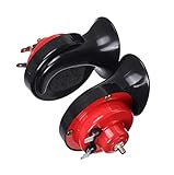 ELWAA LXRYP 300DB 12V Elektrisches Schneckenhorn Lufthorn Auto Auto Lautsprecher Auto Fahrzeug LKW Sirene High Low Pitch Wasserdichtes Signalhorn (Color : 2PC)