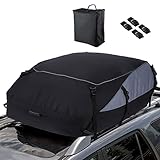 Jimtuze Auto Dachbox faltbar wasserdicht Dachtasche Gepäckbox Tasche Aufbewahrungsbox mit Aufbewahrungstasche & Bindegurt für Reisen Gepäck Transport - 16011045cm