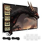 Maclean Tragbare Projektionswand – Hochwertige Polyester-Leinwand mit 25mm Schwarzem Rand, 179° Betrachtungswinkel und Einfache Montage (120', 240x180cm, 4:3)