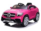 FINOOS Kinder Elektroauto Mercedes GLC Coupe Lizenziert 2,4 Ghz Fernbedienung Elektro Auto für Kinder (Rosa)