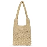 7VSTOHS Stroh Handtasche, Sommer Strand Tasche Damen Schultertasche, Böhmische Handgewebt Crossbody für Frauen Reisen Urlaub Freizeit Basttasche