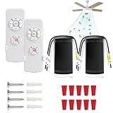 HOISGEAR 2 Stück Universal Deckenventilator Fernbedienung Kit,Wireless Deckenventilator Lampe Fernbedienung Kit und Lichtsteuerung Schalter Timer Control für Raumkühlung 110V 230V
