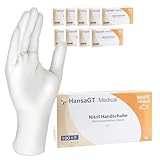 1000 Stück Einweghandschuhe Schwarz,Einmalhandschuhe L,Nitril Handschuhe,Gummihandschuhe Einweg Handschuhe,Puderfrei Latexfrei Nitrilhandschuhe,Schutzhandschuhe Nitril (Weiß, 1000 Stück XL)